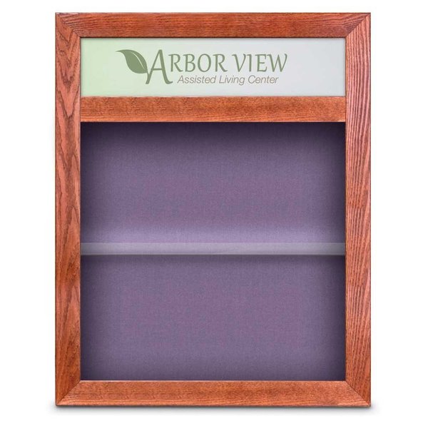 United Visual Products Outdoor Enclosed Combo Board, 42"x32", Satin Frame/Blk Porc & Med Grey UVCB4232OD-BLKPORC-MEDGRY